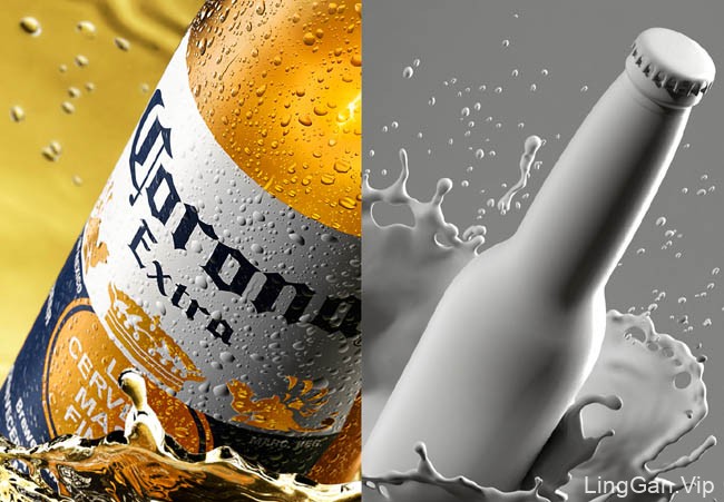 国外Corona Extra啤酒喷溅视觉设计效果欣赏