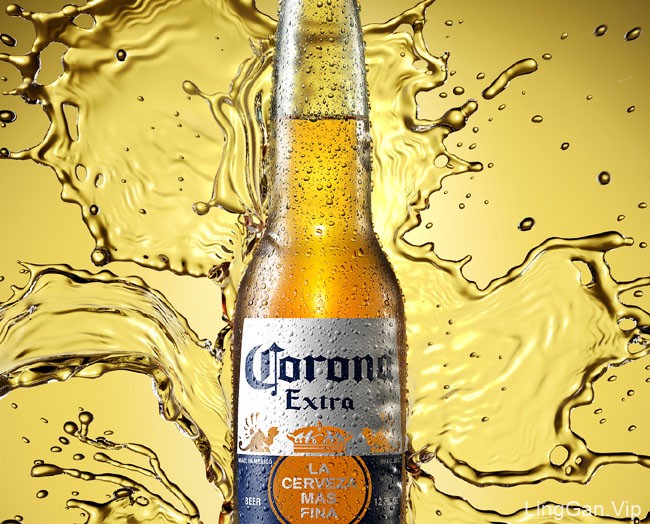 国外Corona Extra啤酒喷溅视觉设计效果欣赏