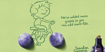 国外Suvalan葡萄汁系列创意插画广告设计欣赏