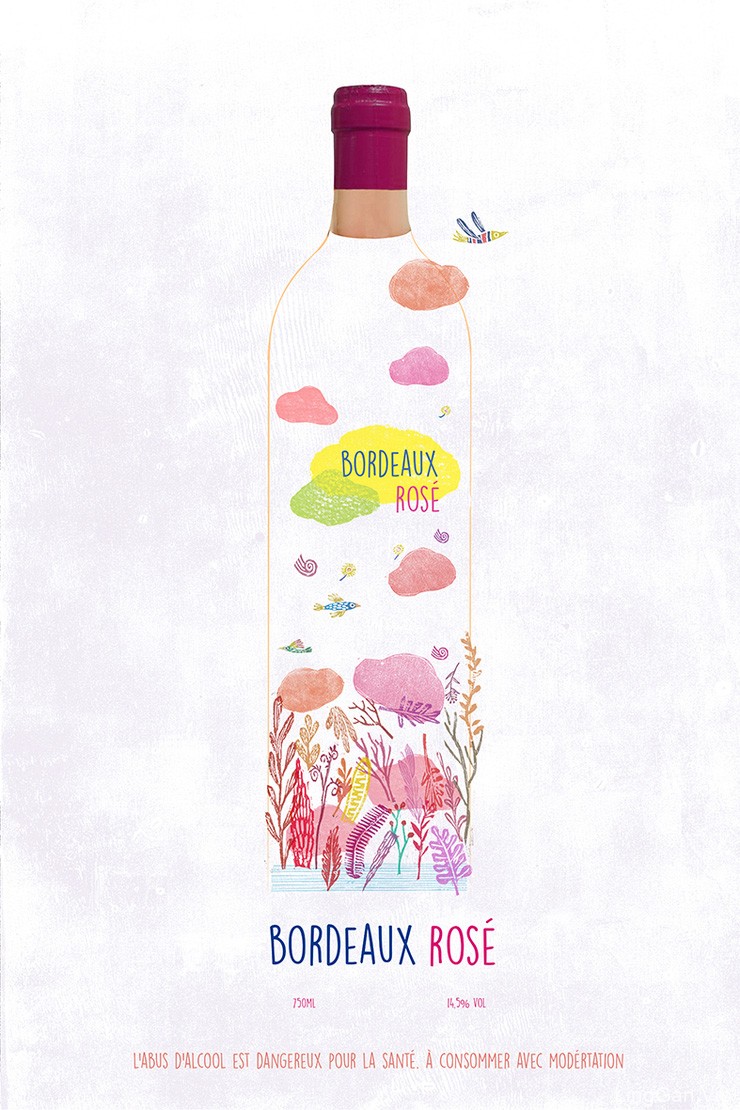 BORDEAUX ROSE波尔多葡萄酒海报设计