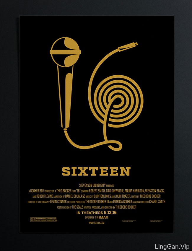 国外Sixteen电影项目图形式的极简海报设计