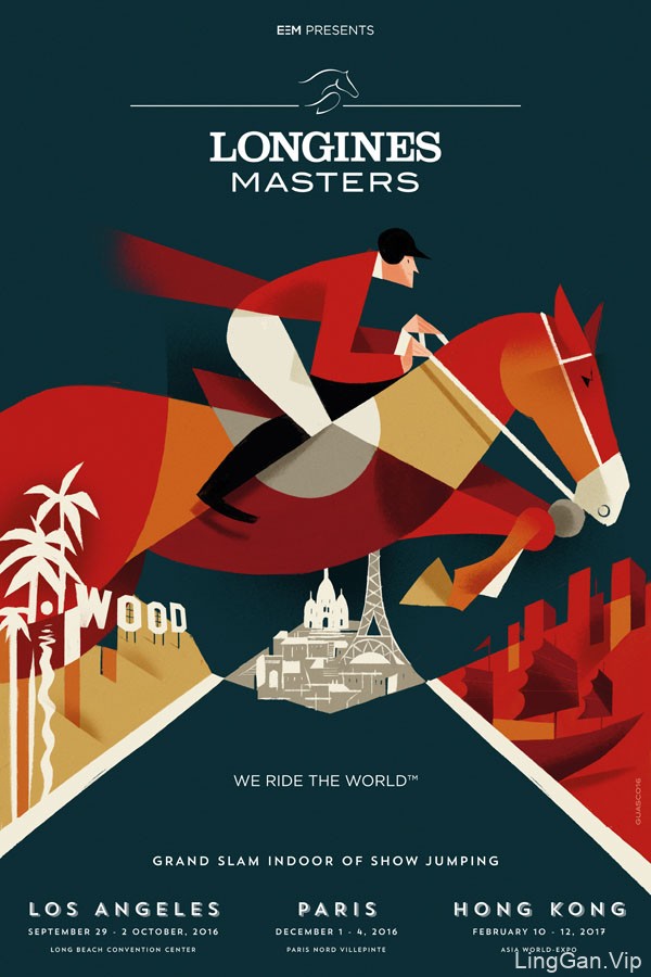 国外LONGINES MAS浪琴表国际马术大师赛系列海报设计