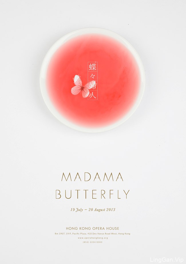 国外MADAMA BUTTERF蝴蝶夫人歌剧唯美海报设计