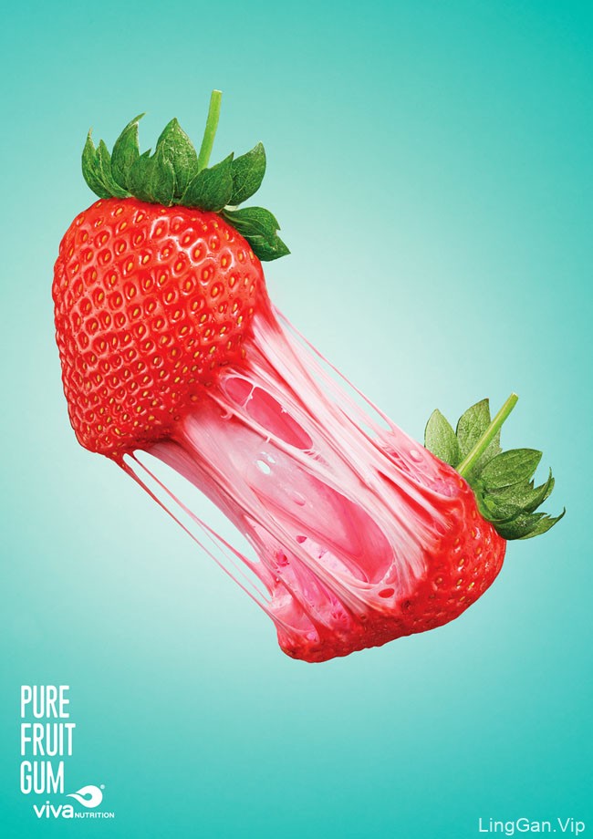 国外Viva Nutrition纯果胶水果胶创意海报设计