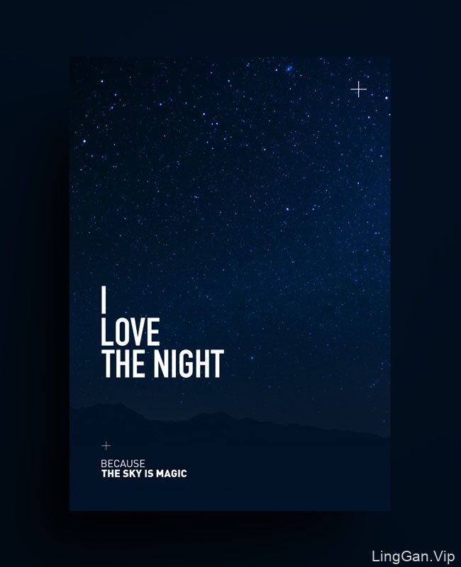 “我爱夜晚”主题唯美海报设计6P
