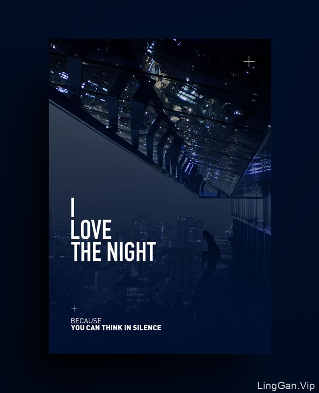 “我爱夜晚”主题唯美海报设计6P