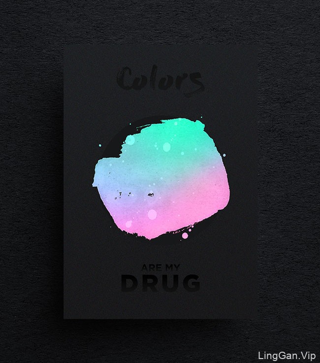 国外Colors are my Drug系列简约海报设计