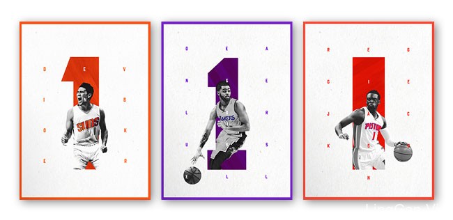 国外NBA Number One''s系列球星海报设计