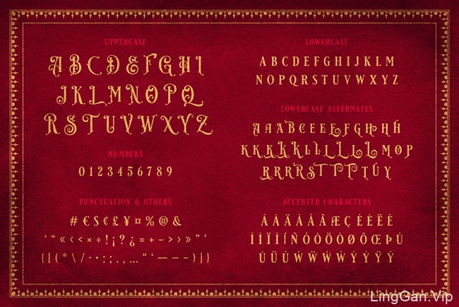 国外金色漂亮的Royal Signage复古字体设计作品