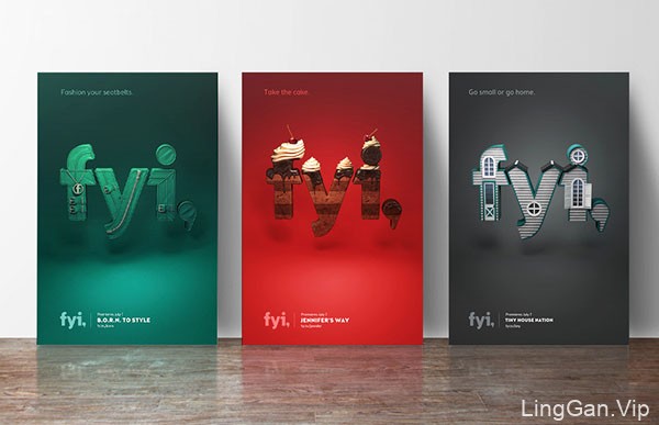 FYI系列立体字广告模版设计作品