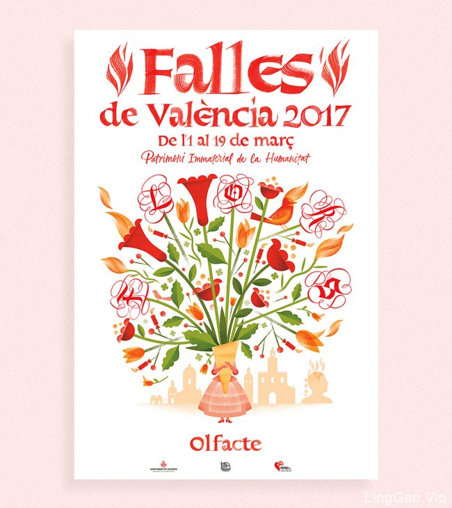 2017西班牙Fallas节日庆典插图海报设计