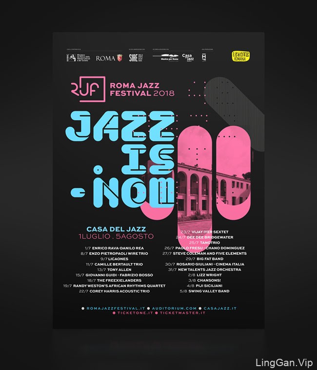 2018罗马爵士音乐节宣传海报设计