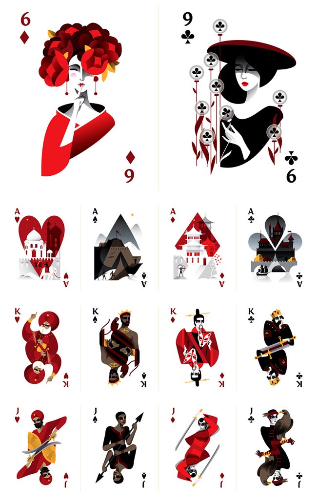 俄罗斯Maria Fedoseeva扑克牌插图设计