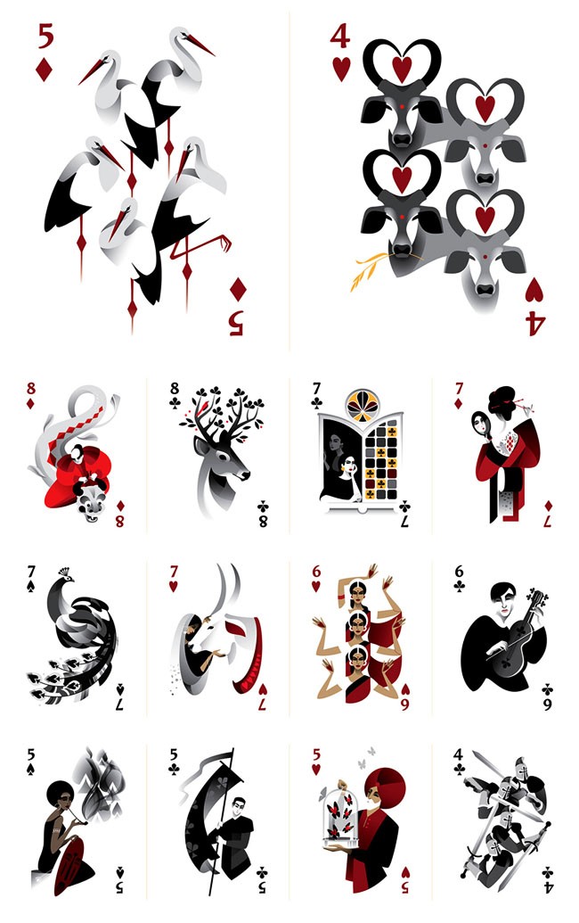 俄罗斯Maria Fedoseeva扑克牌插图设计