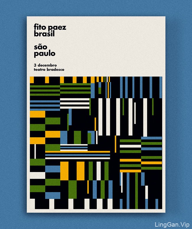 Fito Paez巴西巡回演唱会抽象几何图案海报设计
