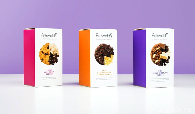 国外Prewetts高档曲奇饼干干果三种包装设计