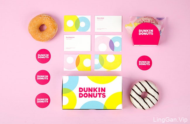 彩色的Dunkin Donuts甜甜圈包装设计鉴赏