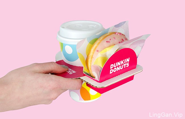 彩色的Dunkin Donuts甜甜圈包装设计鉴赏
