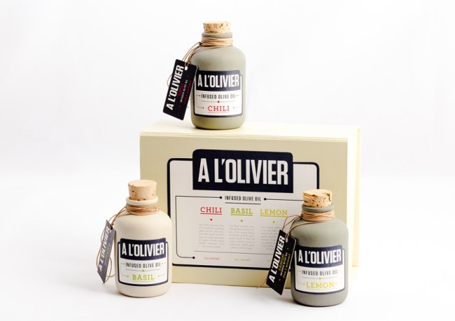 国外风味不同的A L''Olivier橄榄油包装设计