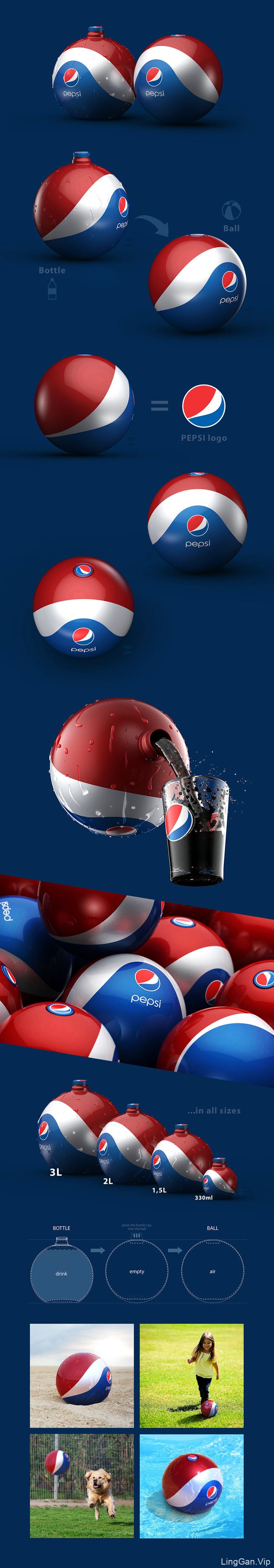 百事可乐Pepsi橡胶球形概念包装设计