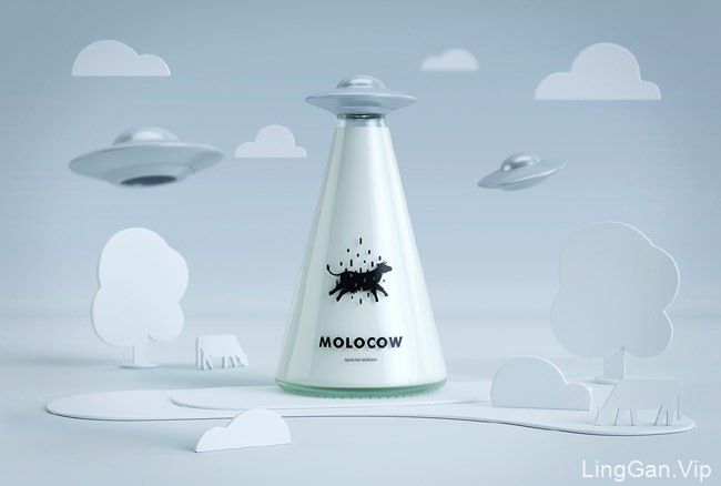 国外Molocow牛奶飞碟概念创意包装设计