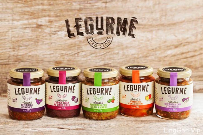 国外简洁大方的Legurme蔬菜酱多种颜色包装设计鉴赏