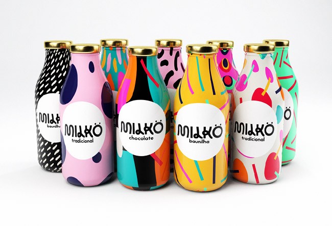 国外包装设计之多彩的Milko牛奶包装分享