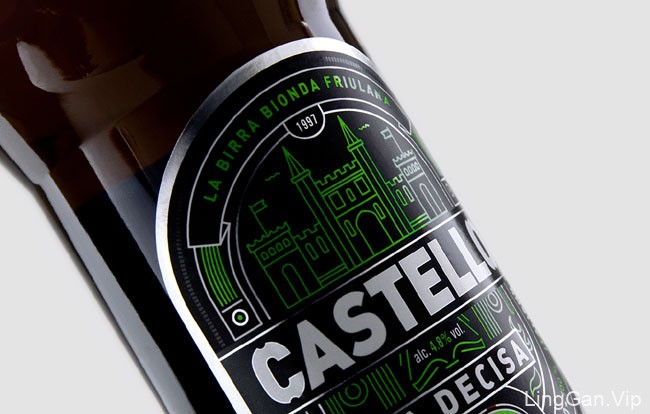 国外Castello啤酒瓶贴标签设计