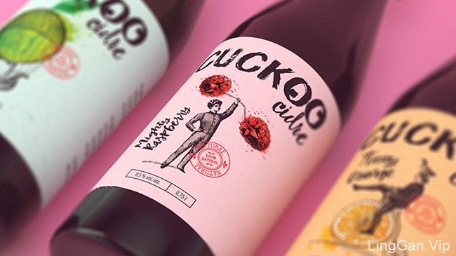 国外品牌Cuckoo Cidre果酒瓶贴设计
