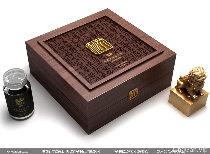 灵芝孢子粉包装设计 高档木盒包装设计 灵芝胶囊铁盒包装设计