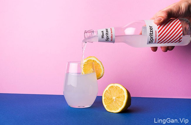 国外Spritzer柠檬伏特加瓶贴设计作品
