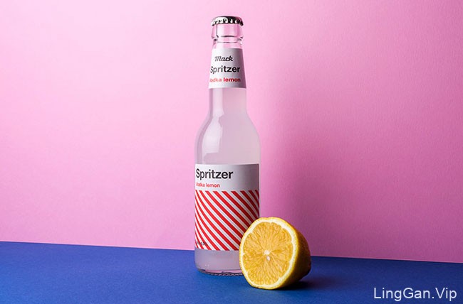 国外Spritzer柠檬伏特加瓶贴设计作品