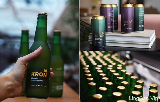 国外简约精致的Krone啤酒包装设计作品