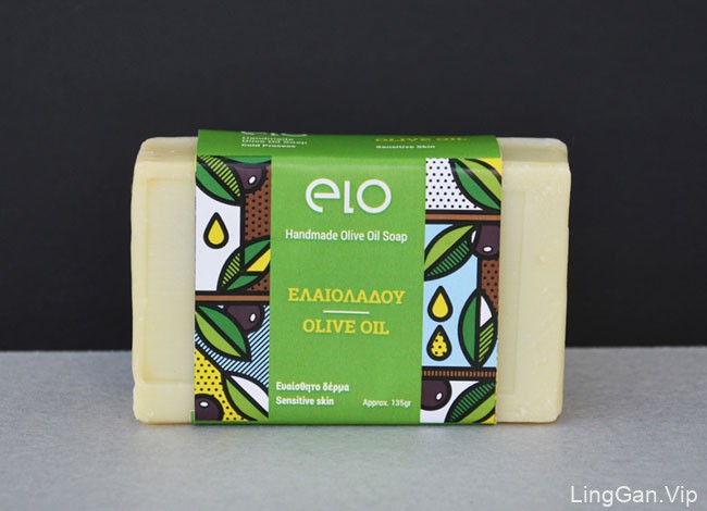 国外清新的Elo纯手工希腊橄榄油香皂包装设计