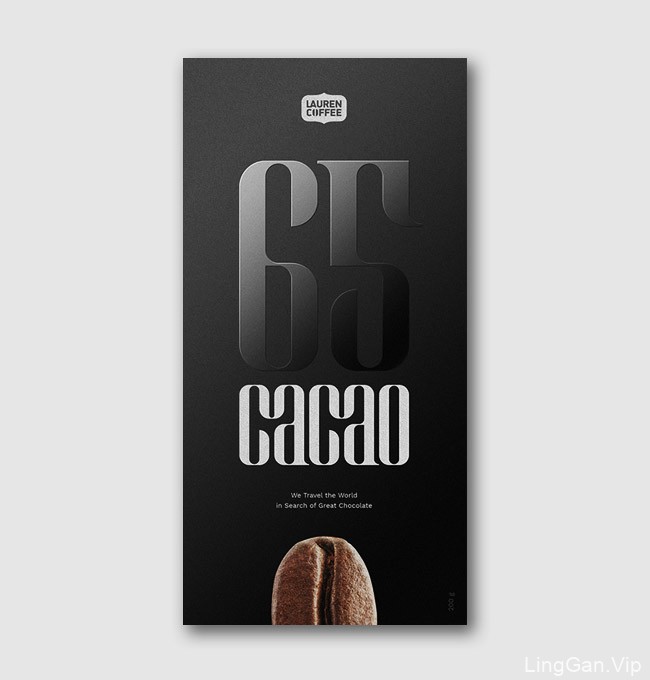 国外精致的LAUREN COFFEE黑巧克力包装设计欣赏