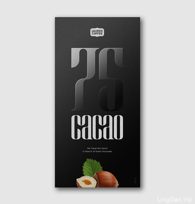 国外精致的LAUREN COFFEE黑巧克力包装设计欣赏