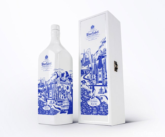 国外California威士忌陶瓷瓶限量版包装设计作品