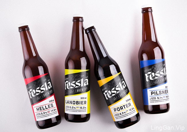 国外漂亮的Fessla啤酒瓶贴设计展示