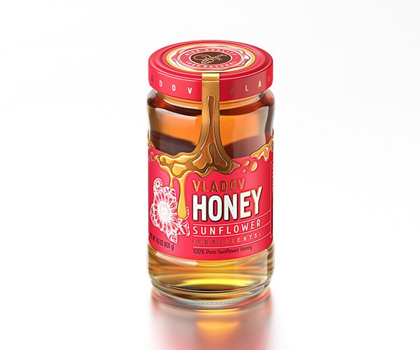 国外漂亮的VLADOV蜂蜜创意包装设计作品