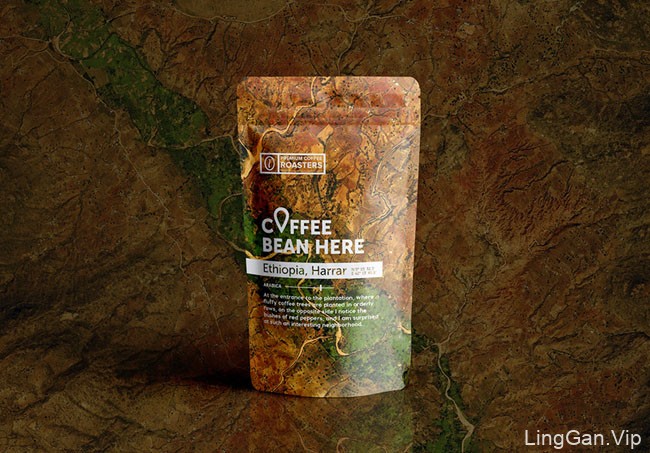 卫星地图创意咖啡豆包装设计作品