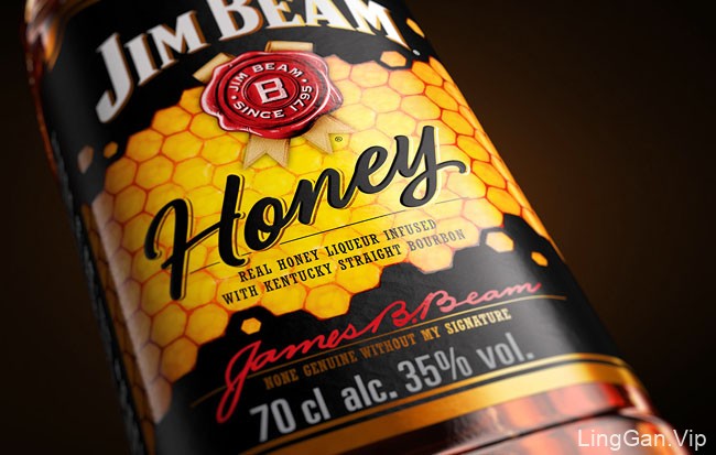 国外Jim Beam蜂蜜威士忌包装设计作品