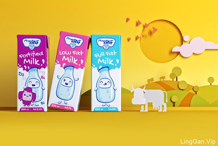 精美超萌可爱的Pegah牛奶包装设计