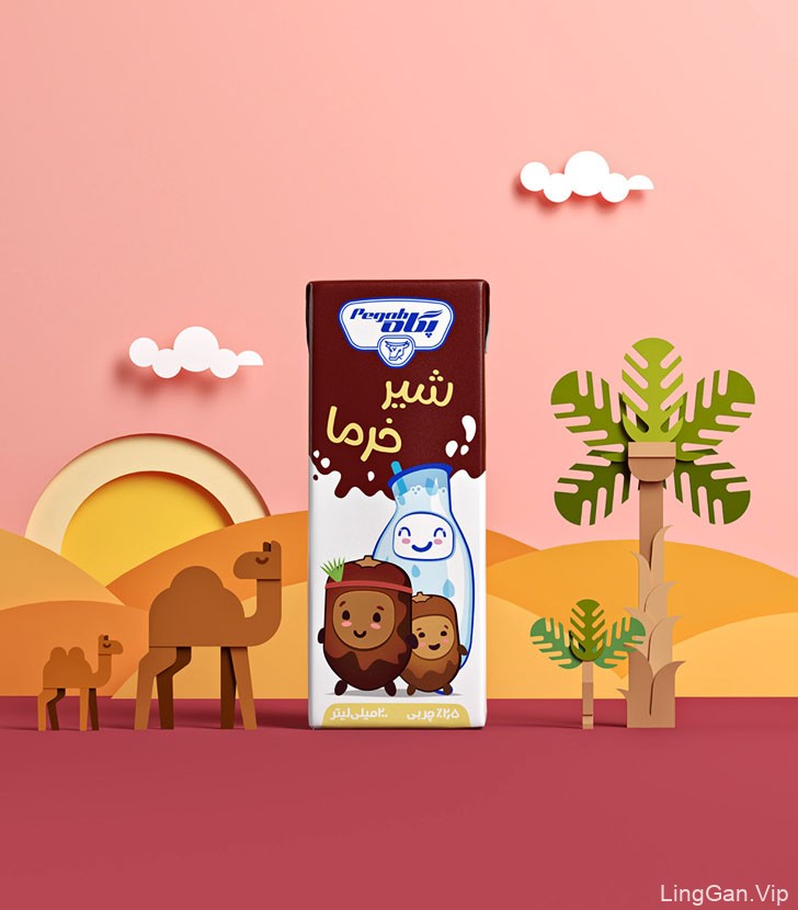 精美超萌可爱的Pegah牛奶包装设计