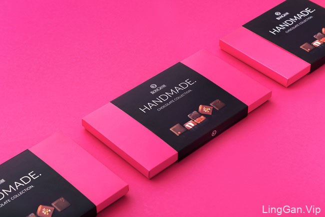粉色系的BonGenie高级手工巧克力包装设计