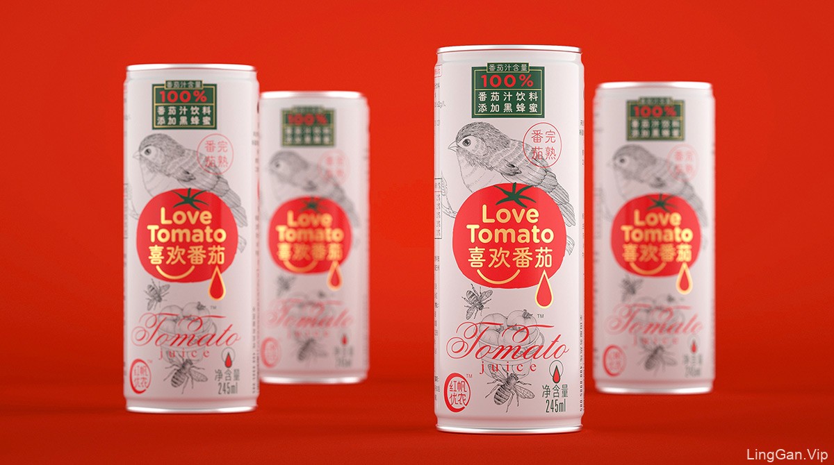 感觉到酸甜的包装！番茄汁饮品包装设计