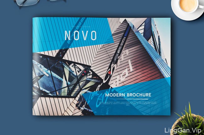 国外蓝色风格的NOVO创意画册模板设计欣赏