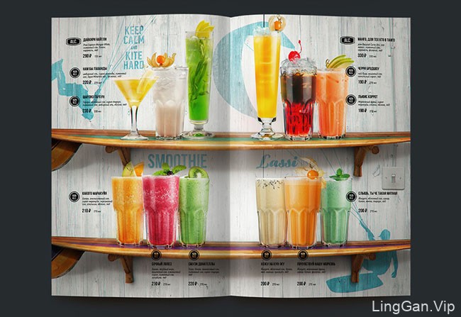 欧美风格的清凉感十足的夏季饮料菜单设计分享