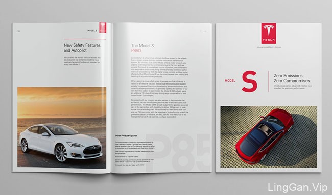 美国设计师Serge设计的红色版的Tesla汽车画册设计