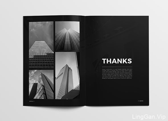 黑色系的建筑画册模版设计作品