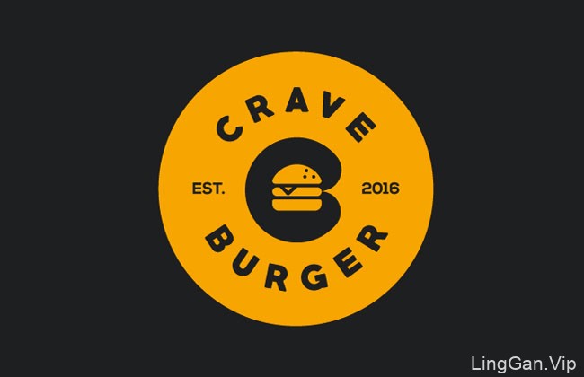 国外Crave Burger汉堡快餐品牌VI形象设计
